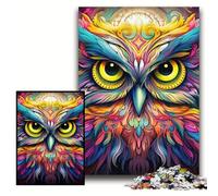 Puzzles 1000 pièces pour Adultes Puzzles en Bois Chouette Rose 50x75cm Idéal pour Les Amoureux, Cadeau Parfait pour Noël, Nouvel an, Saint-Valentin