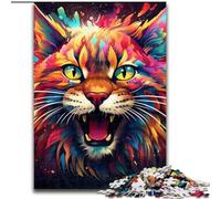 Puzzles 1000 pièces pour Adultes,Puzzles en Bois colorés,Motif Lynx,pour Adultes Un Casse-tête Stimulant pour Les Adolescents,Parfait pour la décoration intérieure ou comme Cadeau (Taille 50x75cm)
