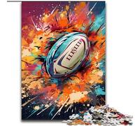 Puzzles 1000 pièces pour Adultes Puzzles en Bois colorés Rugby Taille 50x75cm Parfait pour s'amuser en Famille, Jeux de fête, Cadeaux de fête d'anniversaire