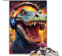 Puzzles 1000 pièces pour Adultes Puzzles en Bois Crocodile Art coloré pour Adultes, ce Qui en Fait Un Excellent Cadeau pour s'amuser en Famille (Taille 50x75cm)