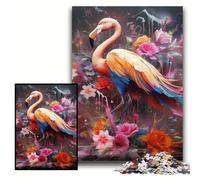 Puzzles 1000 pièces pour Adultes, Puzzles en Bois Fantasy Flamingo, Taille 50x75cm, pour la Famille et Les Amis, Convient aux 14 Ans et Plus.