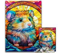 Puzzles 1000 pièces pour Adultes, Puzzles en Bois Hamster, Casse-tête Haute difficulté pour Adolescents 50x75cm / 19,68x29,52 Pouces