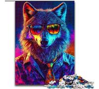 Puzzles 1000 pièces pour Adultes Puzzles en Bois Loup Cool pour Adultes Un Casse-tête Stimulant pour Les Adolescents, Une soirée de Jeux en Famille Amusante (Taille 50x75cm)