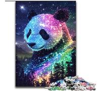 Puzzles 1000 pièces pour Adultes Puzzles en Bois Panda Néon pour Adultes 50X75CM Idéal pour s'amuser en Famille, se détendre et Offrir des Cadeaux de Vacances