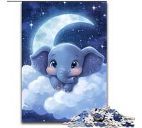 Puzzles 1000 pièces pour Adultes, Puzzles en Bois pour bébés éléphants, Casse-tête Stimulant pour Adolescents, soirée de Jeux en Famille (Taille 50x75cm)