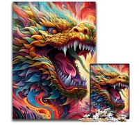 Puzzles 1000 pièces pour Adultes, Puzzles en Carton colorés, Dragon Chinois, Jeu interactif Familial, Cadeau Artisanal avec Illustrations colorées 26x38cm / 10,23x14,96 Pouces