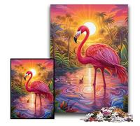 Puzzles 1000 pièces pour Adultes Puzzles en Carton Flamingo Art coloré 26x38cm Parfait pour Les Cadeaux d'anniversaire, de Noël et d'halloween