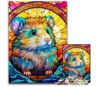 Puzzles 1000 pièces pour Adultes Puzzles en Carton Hamster Casse-tête Haute difficulté pour Adolescents 26x38cm / 10,23x14,96 Pouces