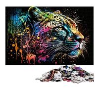 Puzzles 1000 pièces pour Adultes Puzzles en Carton Léopard Casse-tête Haute difficulté pour Adolescents 26x38cm / 10,23x14,96 Pouces