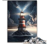 Puzzles 1000 pièces pour Adultes Puzzles en Carton Light House Space Parfait pour Halloween, Noël, Cadeau d'anniversaire Taille 38x26cm