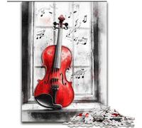 Puzzles 1000 pièces pour Adultes, Puzzles en Carton Violon Rouge pour Adultes, pour Noël et Le Nouvel an (Taille 26x38cm)