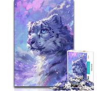 Puzzles 1000 pièces pour Adultes, Puzzles fantastiques léopard des neiges pour Adultes, activité Amusante pour la Maison, Jouets pour Les Jours de Pluie, Cadeaux d'anniversaire (Taille 75x50cm)