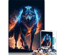 Puzzles 1000 pièces pour Adultes, Puzzles Galactic Art Wolf pour Adultes, avec Affiche et fiche de Questions-réponses pour Les 14 Ans et Plus (Taille 75x50cm)