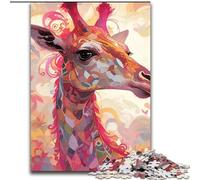 Puzzles 1000 pièces pour Adultes, Puzzles Girafe 1000 pièces pour Adultes, pour Adolescents, Tranche d'âge 14 Ans et Plus, décoration d'intérieur (Taille 38x26cm)