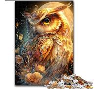 Puzzles 1000 pièces pour Adultes Puzzles Hibou doré pour Adultes 1000 pièces Cadeau Parfait pour Les Anniversaires, Les Vacances et la décoration intérieure (Taille 50x75cm)