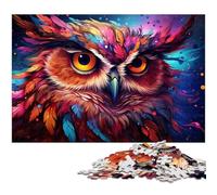 Puzzles 1000 pièces pour Adultes Puzzles hiboux colorés et bizarres pour Adultes et Enfants Puzzle en Papier Excellent Cadeau 1000 pièces (38 x 26 cm)