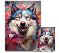 Puzzles 1000 pièces pour Adultes, Puzzles Husky pour Adultes, activités Amusantes à la Maison, Cadeaux d'anniversaire, Cadeaux de Voyage 50x75cm / 19,68x29,52 Pouces