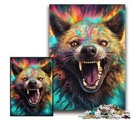 Puzzles 1000 pièces pour Adultes Puzzles Hyènes Art Coloré pour Adultes 26x38cm pour Adolescents, Soirée Jeux en Famille, Idée Cadeau stimulante