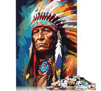Puzzles 1000 pièces pour Adultes Puzzles Indiens d'Amérique pour Adultes et Enfants Puzzles en Carton Jouet Jeu intellectuel 38x26cm