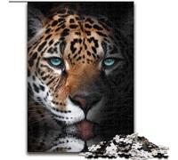 Puzzles 1000 pièces pour Adultes Puzzles Jaguar Buvant pour Adultes Taille 26x38cm Idée Cadeau d'anniversaire, Jeu de Casse-tête Stimulant