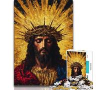 Puzzles 1000 pièces pour Adultes, Puzzles Jésus doré, Jouets de Jeu, Chaque pièce est Unique - Jeu Familial Stimulant et Amusant (Taille 75x50cm)
