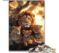 Puzzles 1000 pièces pour Adultes Puzzles Lion pour Noël Halloween Fête des Mères Nouvel an Cadeau de Pâques (Taille 50x75cm)