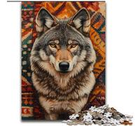 Puzzles 1000 pièces pour Adultes Puzzles Loup Indien pour Adultes 1000 pièces Un Casse-tête Stimulant pour Les Adolescents, Amusant en Famille, Cadeau de décoration d'intérieur DIY (Taille 50x75cm)