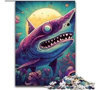 Puzzles 1000 pièces pour Adultes, Puzzles Monster Shark en Carton, Casse-tête Haute difficulté pour Adolescents, 1000 pièces(26x38cm)