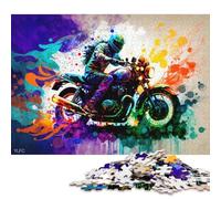 Puzzles 1000 pièces pour Adultes Puzzles Moto Cool pour Adultes Puzzle en Bois Décoration familiale