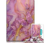 Puzzles 1000 pièces pour Adultes, Puzzles Papillons en marbre pour Adultes, avec Affiche et fiche de Questions-réponses pour Les 14 Ans et Plus (Taille 38x26cm)