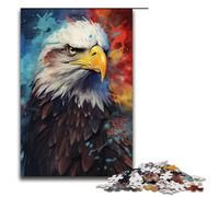 Puzzles 1000 pièces pour Adultes Puzzles psychédéliques colorés Aigle américain Cadeaux d'anniversaire Cadeaux pour Adolescents de 14 Ans et Plus 1000 pièces (38 x 26 cm)