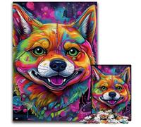 Puzzles 1000 pièces pour Adultes, Puzzles psychédéliques Corgi, Parfaits pour s'amuser en Famille, Jouer en Groupe ou pour Les fêtes d'anniversaire, 50x75cm/19,68x29,52 Pouces