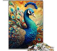 Puzzles 1000 pièces pour Adultes, Puzzles psychédéliques en Carton, Motif Paon, pour se détendre et se Mettre au défi, décoration d'intérieur colorée, pour Les Amis, 1000 pièces(26x38cm)