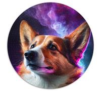 Puzzles 1000 pièces pour Adultes, Puzzles Ronds Corgi Dog 1000 pièces pour Adultes, Casse-tête Stimulant - Jouet Relaxant pour Adolescents 1000 pièces (67,5x67,5cm)