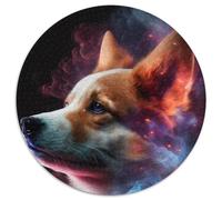 Puzzles 1000 pièces pour Adultes, Puzzles Ronds Corgi Dog, Jeu de réflexion interactif Familial, 1000 pièces, à partir de 14 Ans (67,5x67,5cm)