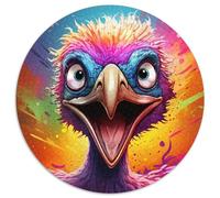 Puzzles 1000 pièces pour Adultes, Puzzles Ronds en Carton, Motif Autruche coloré, pour Les Adolescents, Les Couples et Les Amis pour Les Anniversaires et Noël (Taille 67,5 x 67,5 cm)