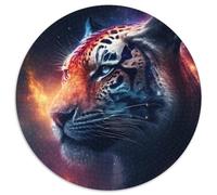 Puzzles 1000 pièces pour Adultes, Puzzles Ronds Tigre Galaxy, Parfaits pour s'amuser en Famille à Noël, Thanksgiving, Les Anniversaires et Pâques (Taille 67,5 x 67,5 cm)