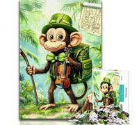 Puzzles 1000 pièces pour Adultes Puzzles Singe Voyageur pour Adolescents défi d'intelligence cérébrale Jouets addictifs pour la décoration de la Maison 26x38cm