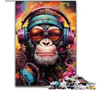 Puzzles 1000 pièces pour Adultes Puzzles singes colorés pour Adultes Taille 50x75cm Casse-tête Stimulant pour Les Adolescents, soirée de Jeux en Famille Amusante