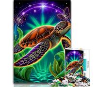 Puzzles 1000 pièces pour Adultes Puzzles Tortues psychédéliques pour Adolescents Jeux de Relaxation idéal comme Cadeau pour Toute la Famille 26x38cm