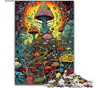 Puzzles 1000 pièces pour Adultes Puzzles Trippy Mushroom Medley pour Adultes Taille 50x75cm Jeu de réflexion, Jeu Familial interactif, adapté aux 14 Ans et Plus