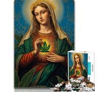 Puzzles 1000 pièces pour Adultes Puzzles Vierge Marie pour Adultes, avec Affiche et fiche de Questions-réponses pour Les 14 Ans et Plus (Taille 75x50cm)