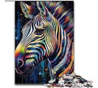 Puzzles 1000 pièces pour Adultes Puzzles Zèbre colorés pour Adultes Jeu interactif Familial de 1000 pièces, Cadeau Casse-tête, Jouet éducatif (Taille 26x38cm)