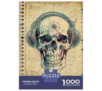 Puzzles 1000 Pièces pour Adultes Rad Music Skull Sketchbook Puzzles pour Adultes - Jeux De Construction - Décoration Intérieure - Stimule Le Cerveau 38x26cm/1000pcs