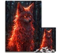 Puzzles 1000 pièces pour Adultes Renard Ardent dans la forêt Puzzles en Papier pour Adultes Cadeau de Vacances idéal Illustration à Faire soimême 1000 pièces (38 x 26 cm)