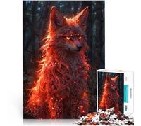 Puzzles 1000 pièces pour Adultes Renard Ardent dans la forêt Séjour Anti-Stress pour Tuer Le Temps Super Cadeau 75x50cm