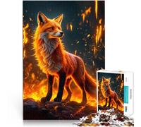 Puzzles 1000 pièces pour Adultes Renard de feu Aidez Le Cerveau à exercer des Jouets addictifs pour cultiver la Patience Super Cadeau 38x26cm