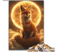 Puzzles 1000 pièces pour Adultes Renard sur la Lune Puzzles Difficiles pour Adultes 26x38cm Soirée de Jeux en Famille Amusante, œuvres d'art décoratives à Faire soi-même