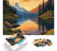 Puzzles 1000 pièces pour Adultes Rétro Montagne Vintage Compétition de Vitesse Manuelle Car C'est Un pour Toute la Famille 50x70cm