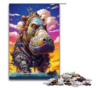 Puzzles 1000 pièces pour Adultes Robot Hippo par SplattersLots de Puzzles épais en Nuage coloré Cadeaux Cadeaux d'anniversaire Cadeaux pour Adolescents de 14 Ans et Plus 75x50cm